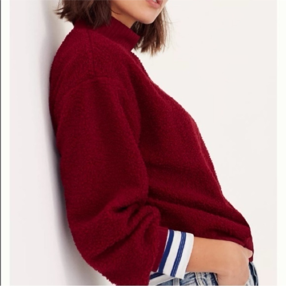 Anthropologie Porridge Boucle Teddy Mock Neck Top
